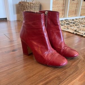 ZARA Basic Red Booties